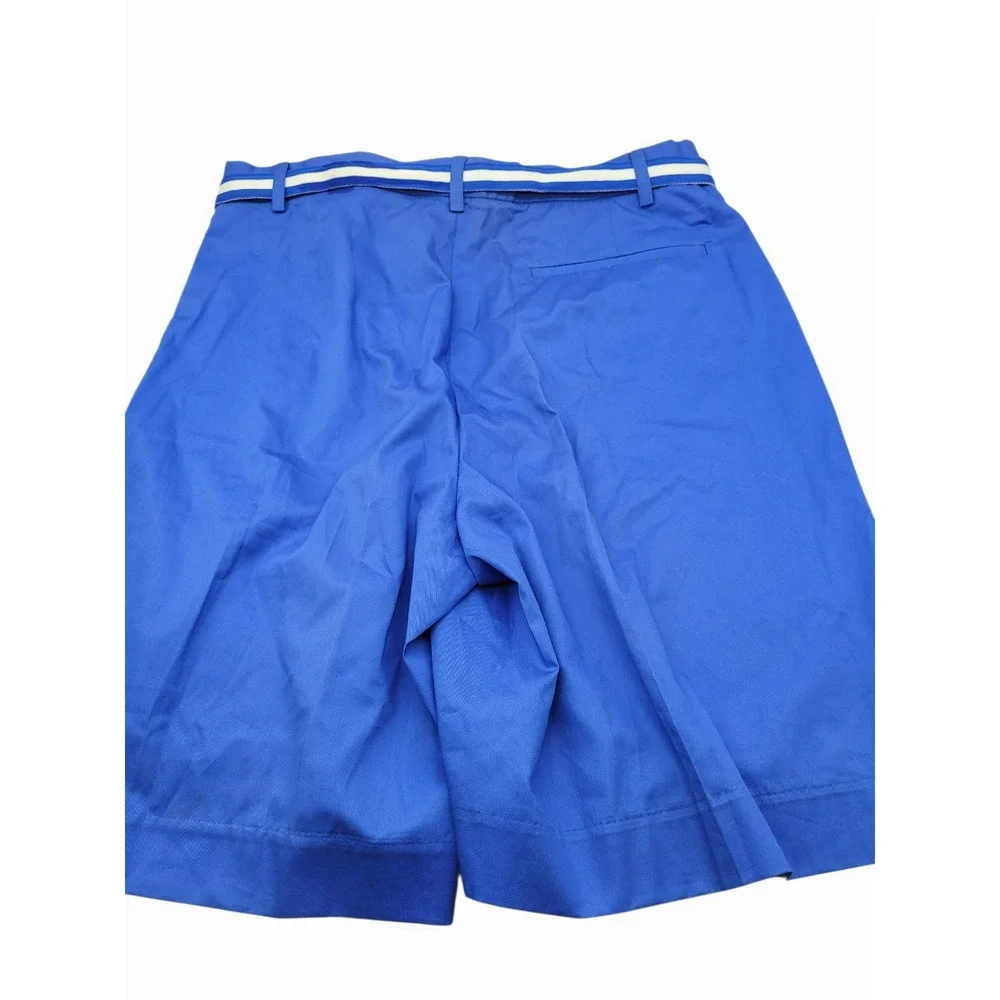 NWT Ralph Lauren Golf Women Shorts Bermuda Blue W/Belt Preppy Classic Size 10
